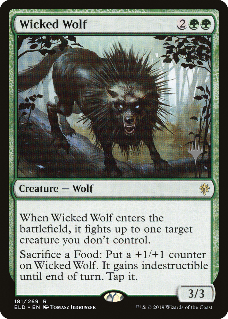 Wicked Wolf (Promo Pack) [Throne of Eldraine Promos] MTG Single Magic: The Gathering