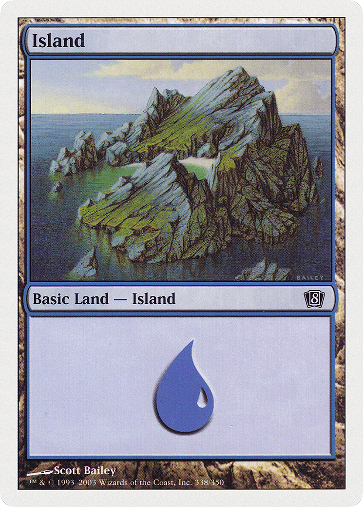 Island (338) (8ED-338) [8th Edition] Foil MTG Single Wizards of the Coast