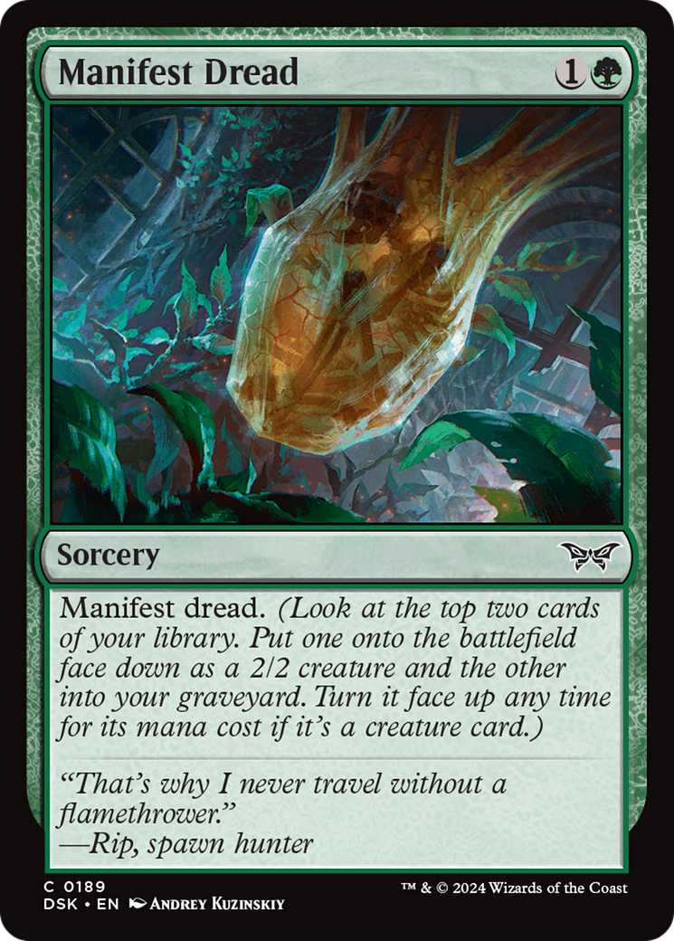 Manifest Dread (DSK-189) [Duskmourn: House of Horror] Foil MTG Single Wizards of the Coast