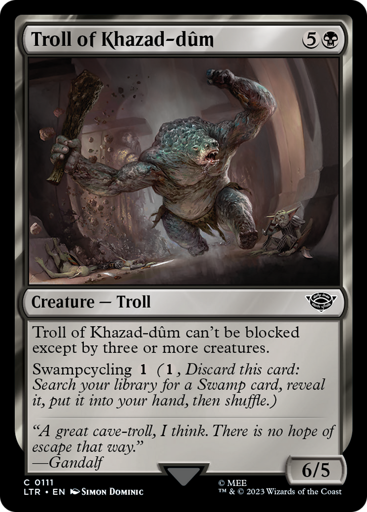 Troll of Khazad-dum (LTR-111) [The Lord of the Rings: Tales of Middle-earth] Foil MTG Single Wizards of the Coast