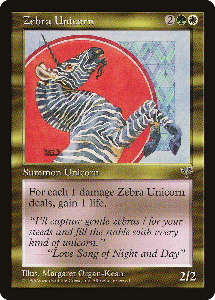 Zebra Unicorn (MIR-290) [Mirage] MTG Single Wizards of the Coast