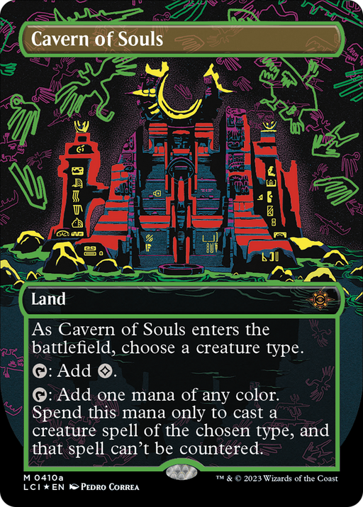 Cavern of Souls (0410a) (LCI-410A) [The Lost Caverns of Ixalan] (Borderless) Foil MTG Single Wizards of the Coast