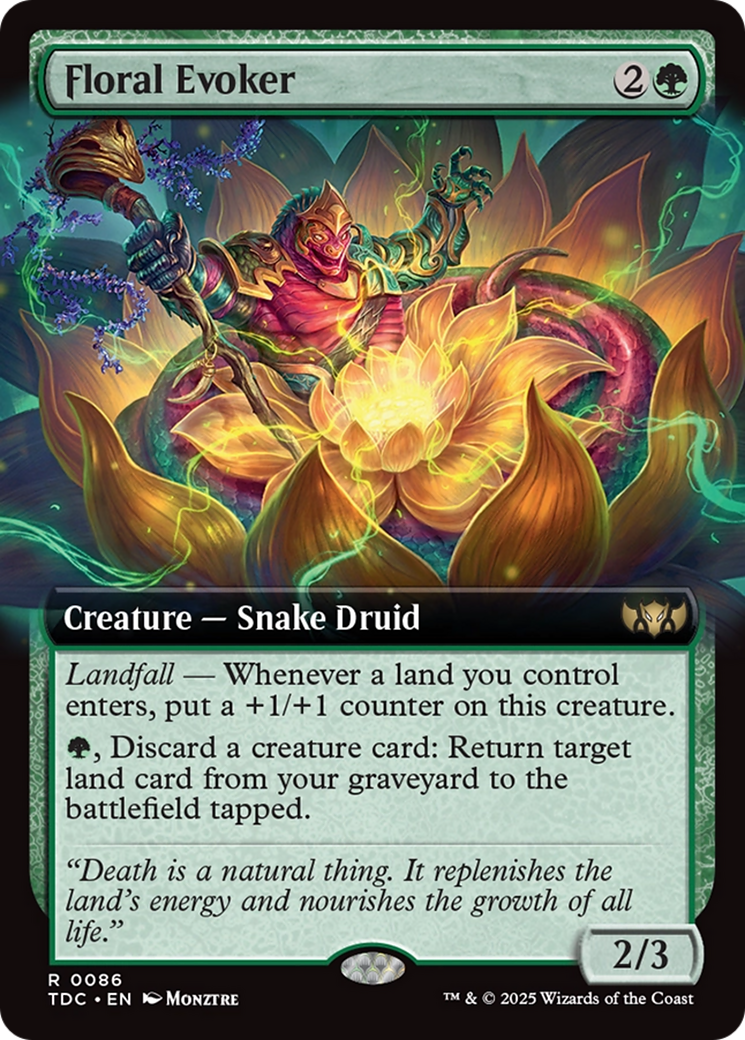 Floral Evoker (TDC-086) [Commander: Tarkir: Dragonstorm] (Extended Art) MTG Single Wizards of the Coast