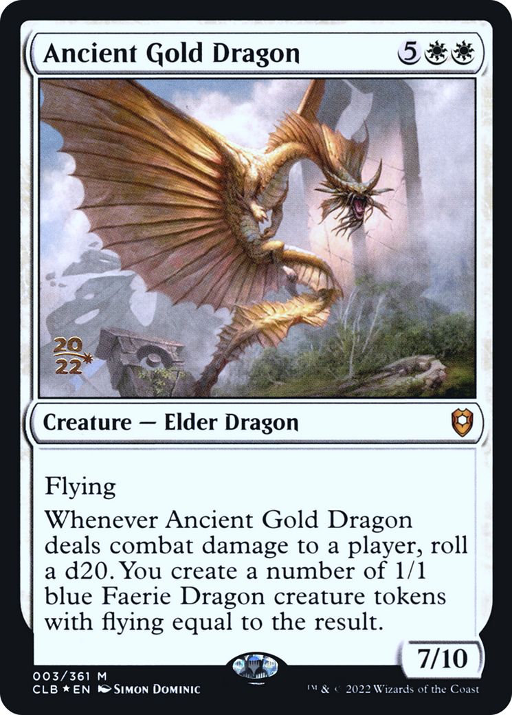 Ancient Gold Dragon (PRE-003) [Battle for Baldur's Gate Promos] Foil MTG Single Wizards of the Coast