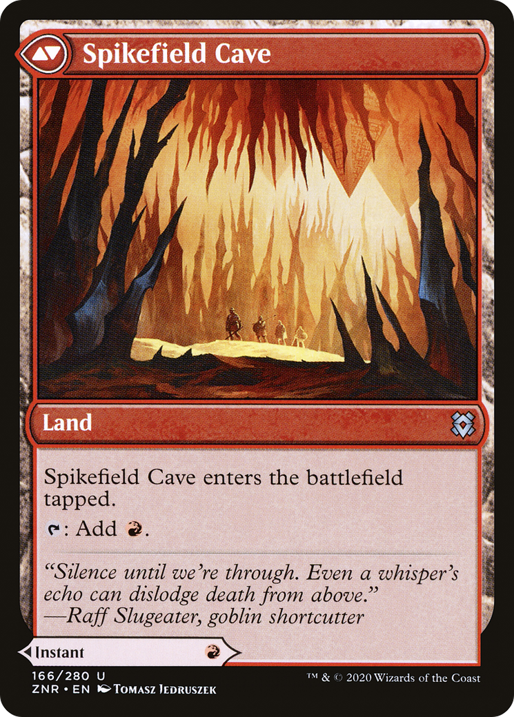 Spikefield Hazard // Spikefield Cave (ZNR-166) [Zendikar Rising] Foil MTG Single Wizards of the Coast