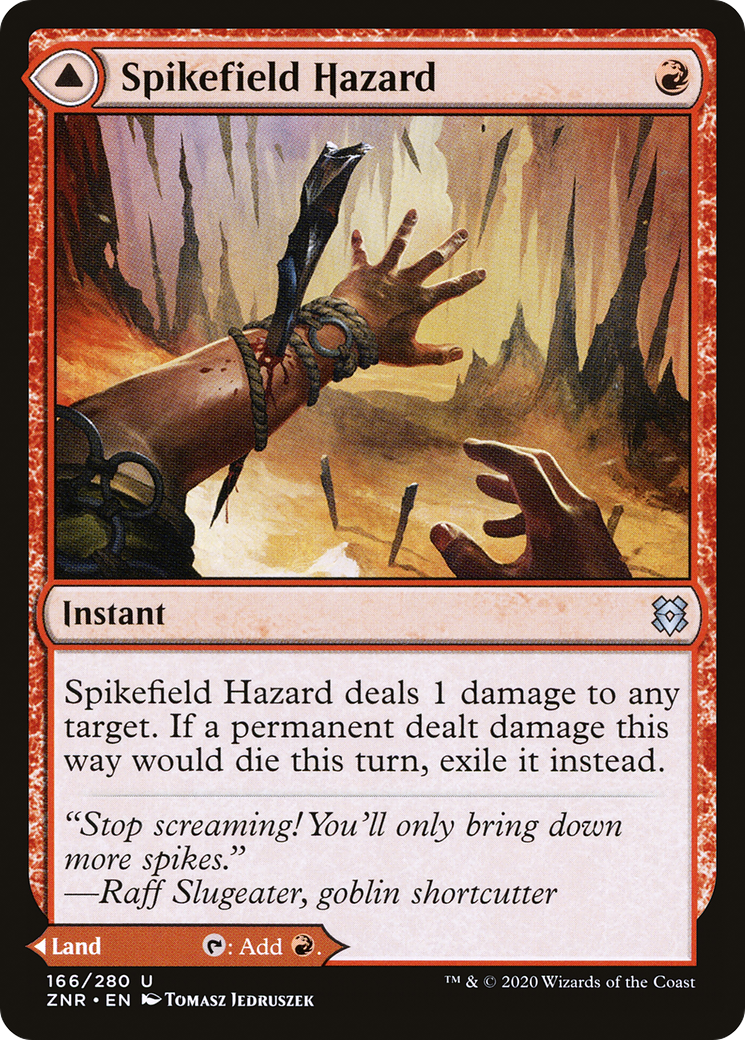 Spikefield Hazard // Spikefield Cave (ZNR-166) [Zendikar Rising] MTG Single Wizards of the Coast