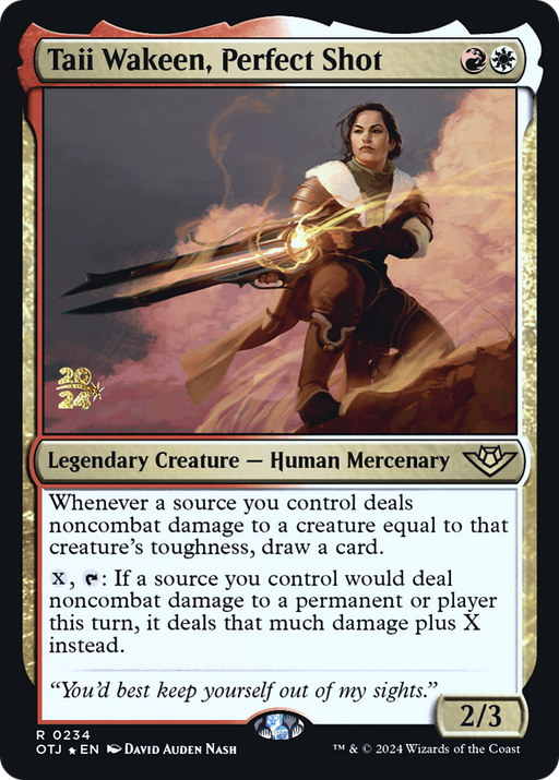 Taii Wakeen, Perfect Shot (PRE-234) [Outlaws of Thunder Junction Promos] Foil MTG Single Wizards of the Coast