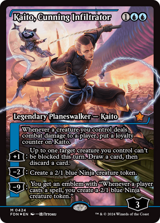Kaito, Cunning Infiltrator (FDN-424) [Foundations] (Showcase) Foil MTG Single Wizards of the Coast