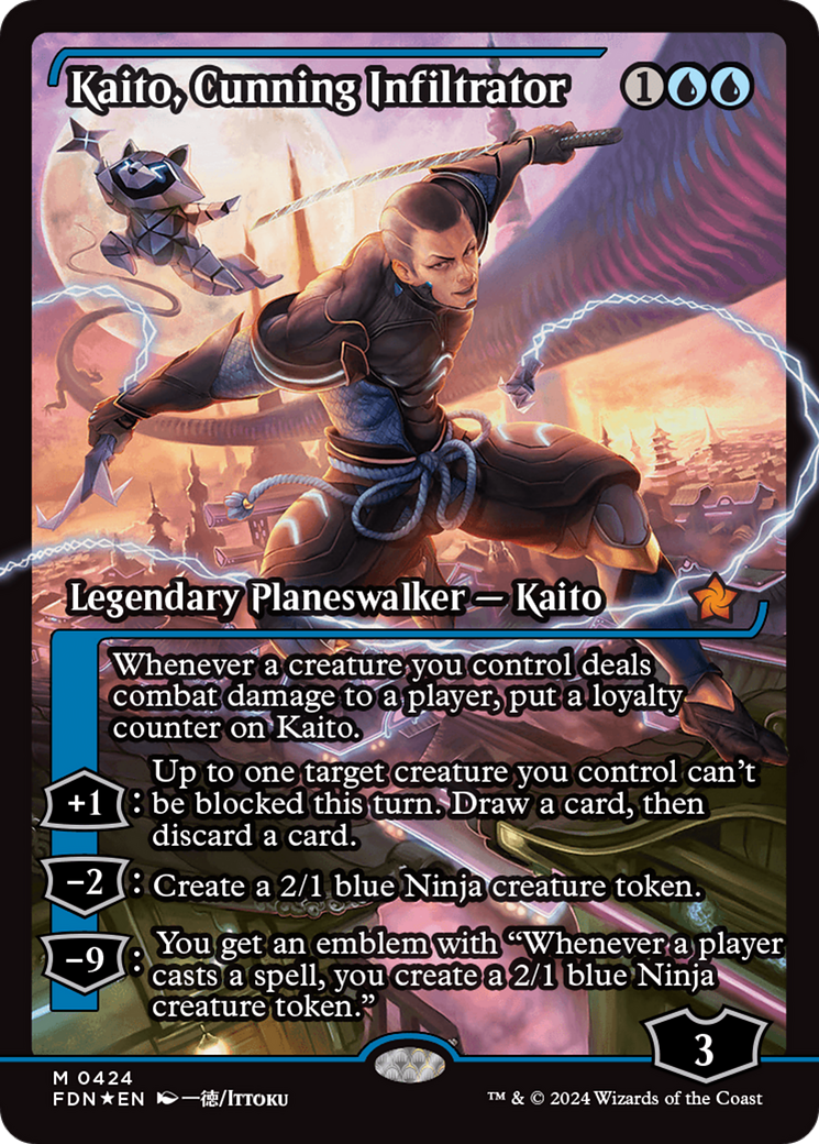 Kaito, Cunning Infiltrator (FDN-424) [Foundations] (Showcase) Foil MTG Single Wizards of the Coast