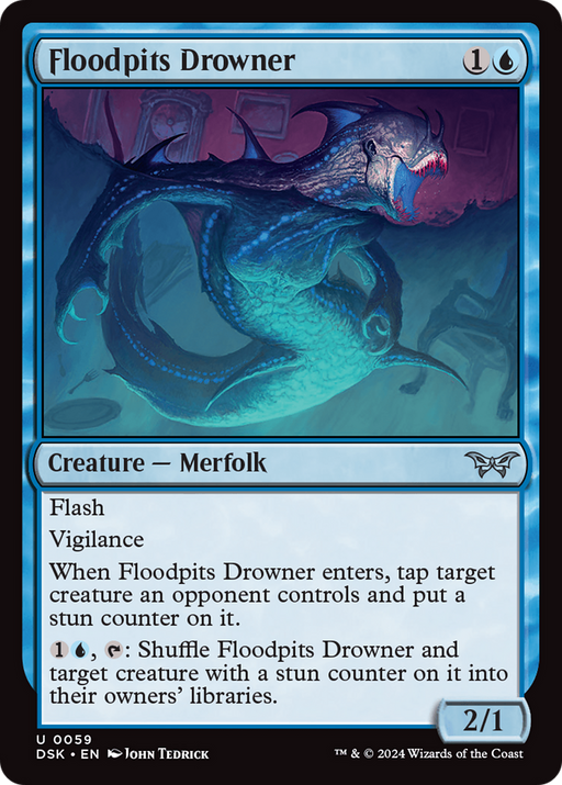 Floodpits Drowner (DSK-059) [Duskmourn: House of Horror] Foil MTG Single Wizards of the Coast