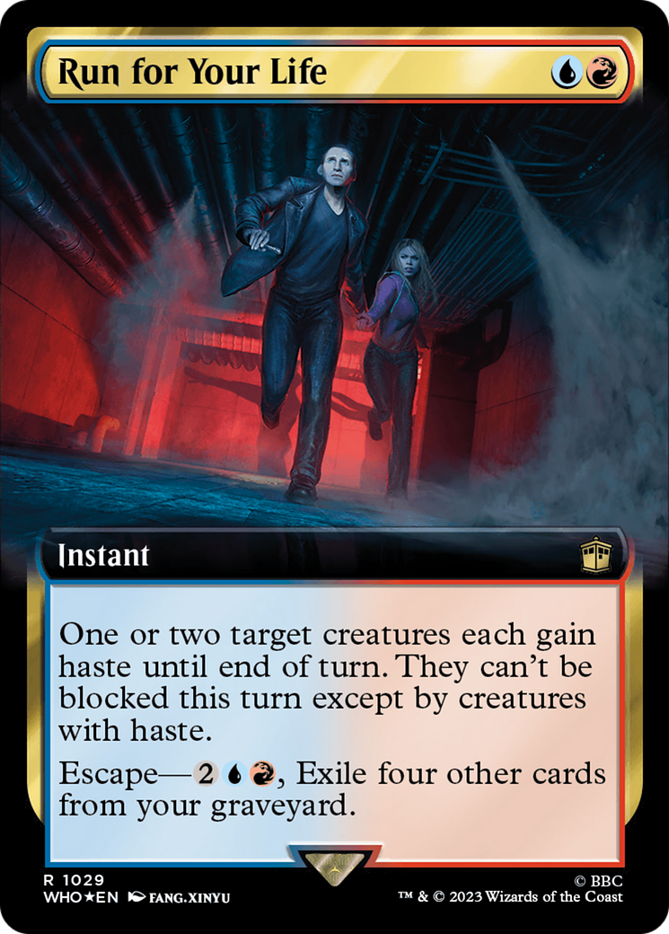 Run for Your Life (WHO-1029) [Doctor Who] (Extended Art) Foil MTG Single Wizards of the Coast