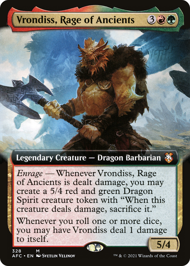Vrondiss, Rage of Ancients (AFC-328) [Forgotten Realms Commander] (Extended Art) MTG Single Wizards of the Coast