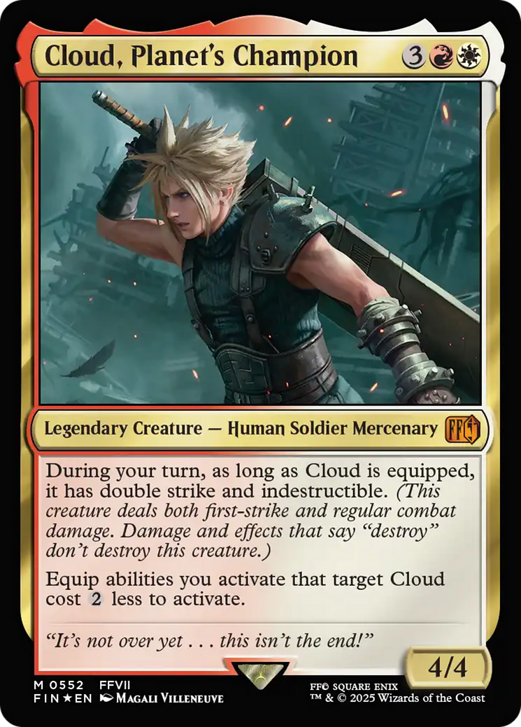 Cloud, Planet's Champion (FIN-552) [FINAL FANTASY] Foil MTG Single Wizards of the Coast