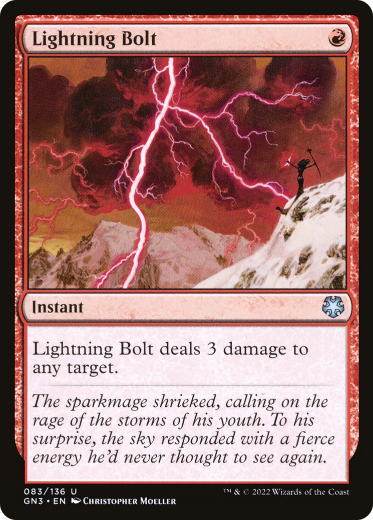 Lightning Bolt (GN3-083) [Misc] Game Night: Free-for-All MTG Single Wizards of the Coast