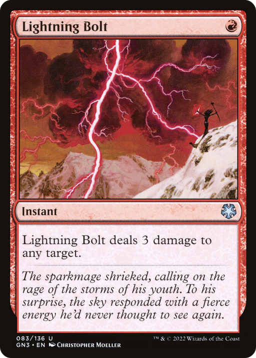 Lightning Bolt (GN3-083) [Misc] Game Night: Free-for-All MTG Single Wizards of the Coast