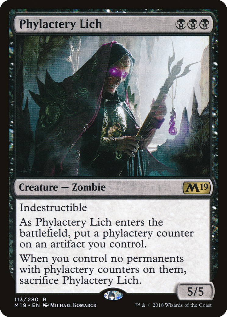 Phylactery Lich (M19-113) [Core Set 2019] Foil MTG Single Wizards of the Coast
