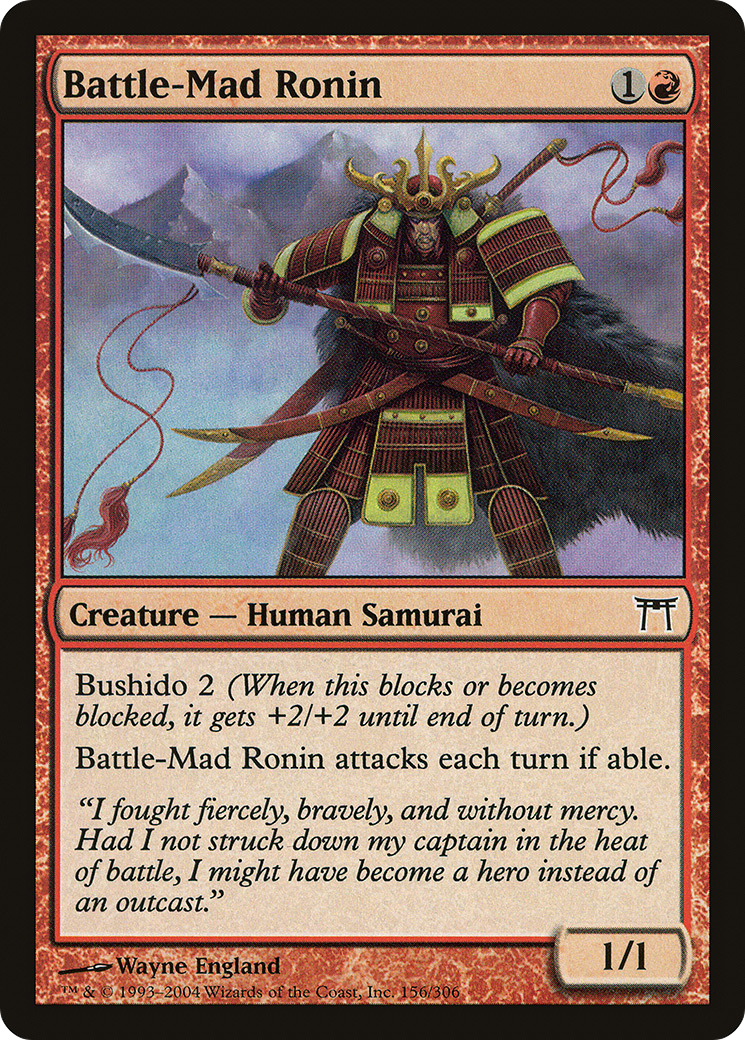 Battle-Mad Ronin (CHK-156) [Champions of Kamigawa] Foil MTG Single Wizards of the Coast