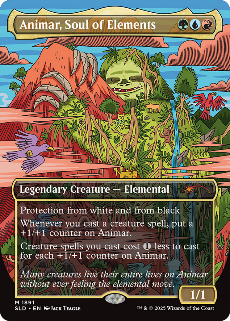 Animar, Soul of Elements (Rainbow Foil) (SLD-1891) [Secret Lair] Drop (Borderless) Foil MTG Single Wizards of the Coast