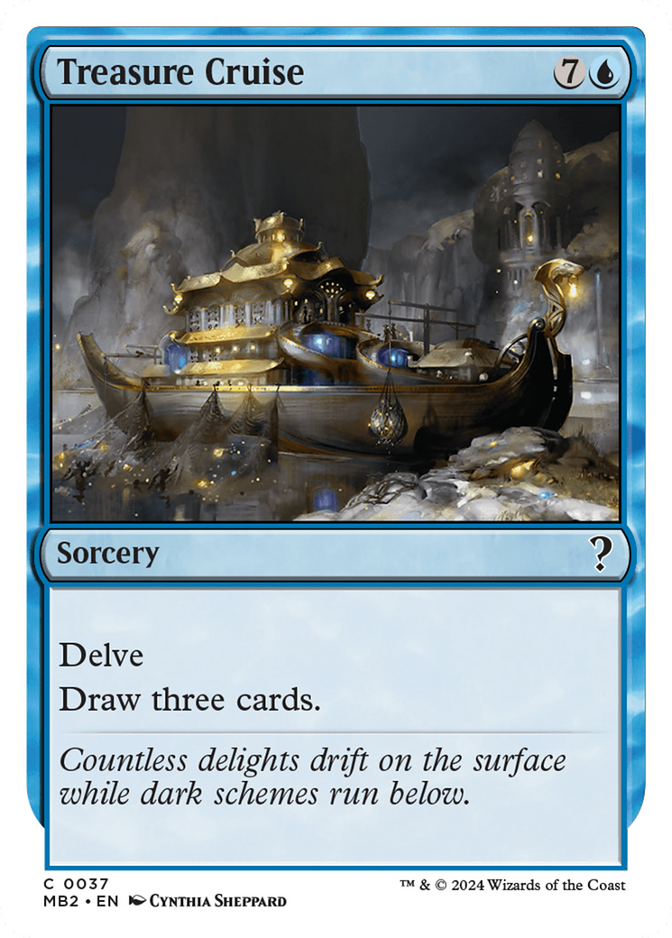 Treasure Cruise (White Border) (MB2-037) [Mystery Booster] Mystery Booster 2 MTG Single Wizards of the Coast