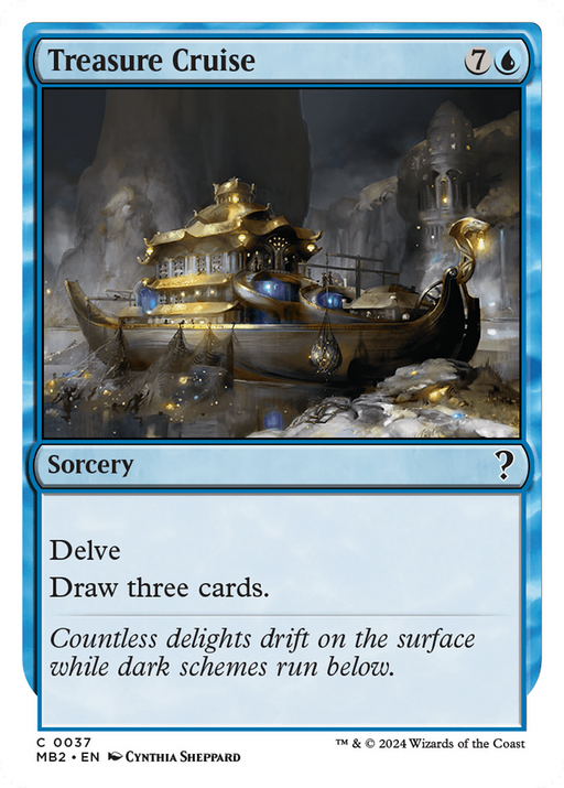Treasure Cruise (White Border) (MB2-037) [Mystery Booster] Mystery Booster 2 MTG Single Wizards of the Coast