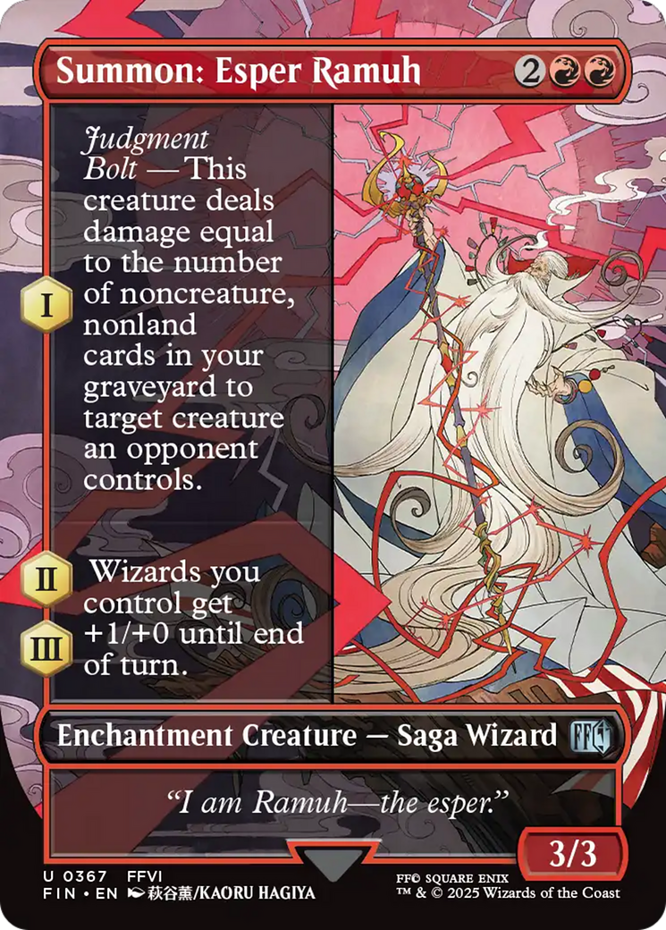 Summon: Esper Ramuh (FIN-367) [FINAL FANTASY] (Borderless) Foil MTG Single Wizards of the Coast