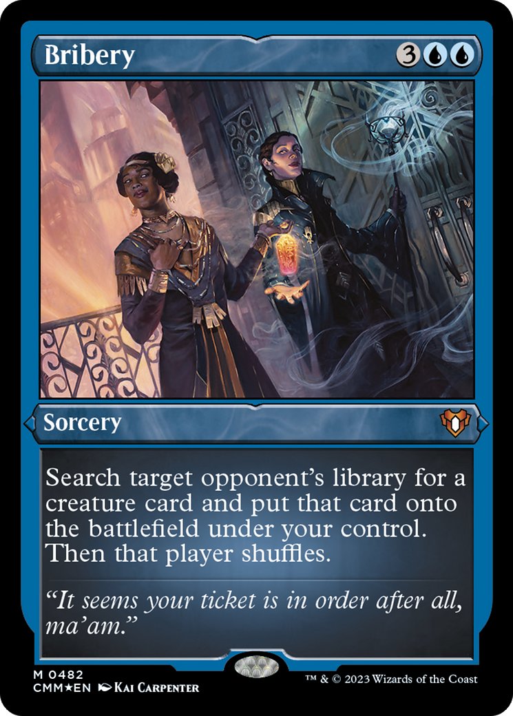 Bribery (CMM-482) [Commander Masters] Etched Foil MTG Single Wizards of the Coast