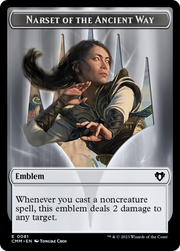 Narset of the Ancient Way Emblem // Wizard Double-Sided Token [Tokens] Commander Masters Tokens MTG Single Magic: The Gathering