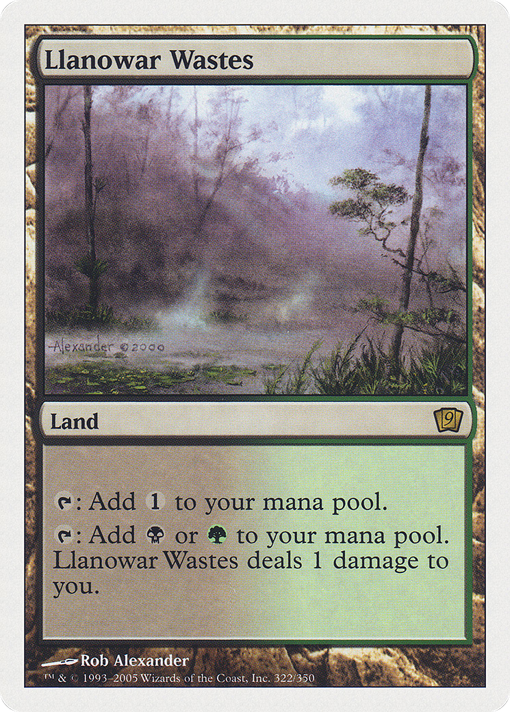 Llanowar Wastes (9ED-322) [9th Edition] Foil MTG Single Wizards of the Coast