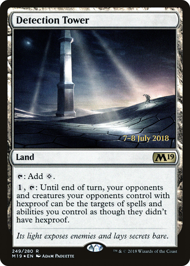 Detection Tower [Core Set 2019 Prerelease Promos] MTG Single Magic: The Gathering