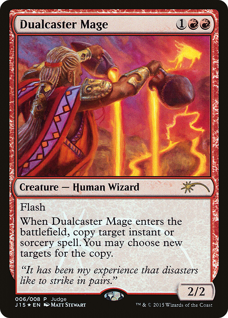 Dualcaster Mage (JDG-006) [Misc] Judge Gift Cards 2015 Foil MTG Single Wizards of the Coast