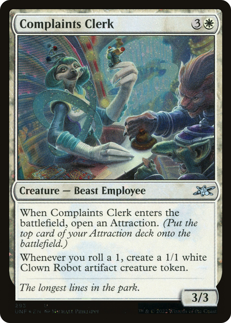 Complaints Clerk (Galaxy Foil) (UNF-293) [Unfinity] Foil MTG Single Wizards of the Coast
