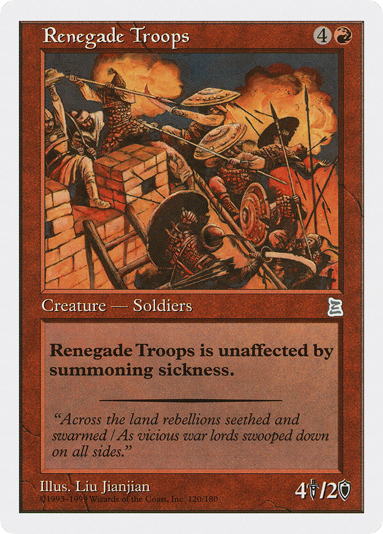 Renegade Troops (PTK-120) [Oldschool] Portal Three Kingdoms MTG Single Wizards of the Coast