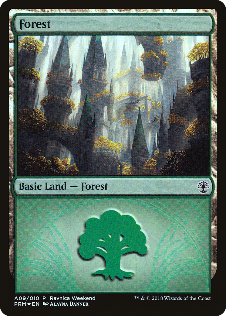 Forest - Selesnya (A09) (LARP-009) [Misc] GRN Ravnica Weekend Foil MTG Single Wizards of the Coast