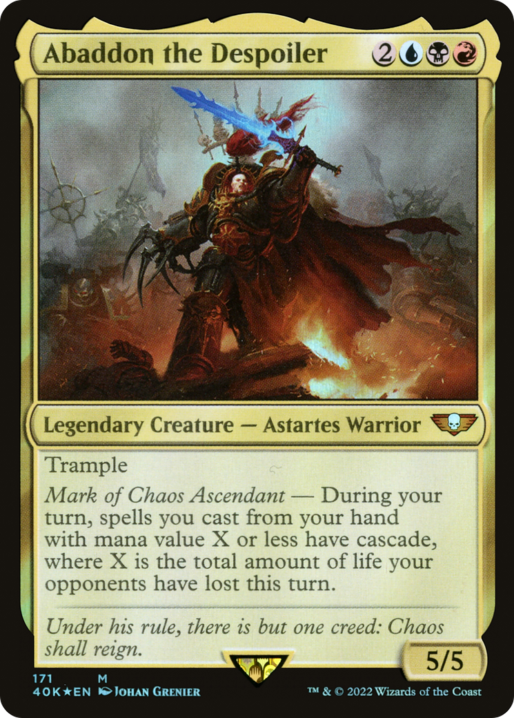 Abaddon the Despoiler (40K-171) [Warhammer 40,000 Commander] Foil MTG Single Wizards of the Coast