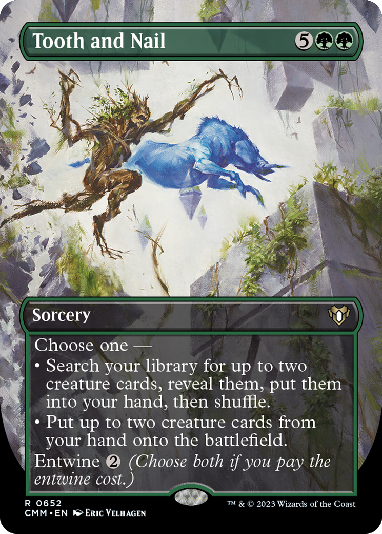 Tooth and Nail (CMM-652) [Commander Masters] (Borderless) Foil MTG Single Wizards of the Coast