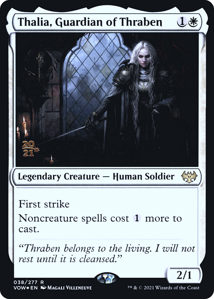 Thalia, Guardian of Thraben (PRE-38S) [Innistrad: Crimson Vow Promos] Foil MTG Single Wizards of the Coast