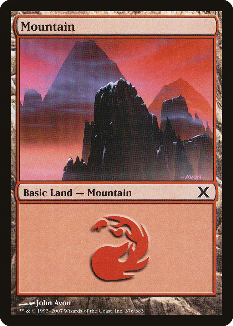 Mountain (376) (10E-376) [Tenth Edition] MTG Single Wizards of the Coast