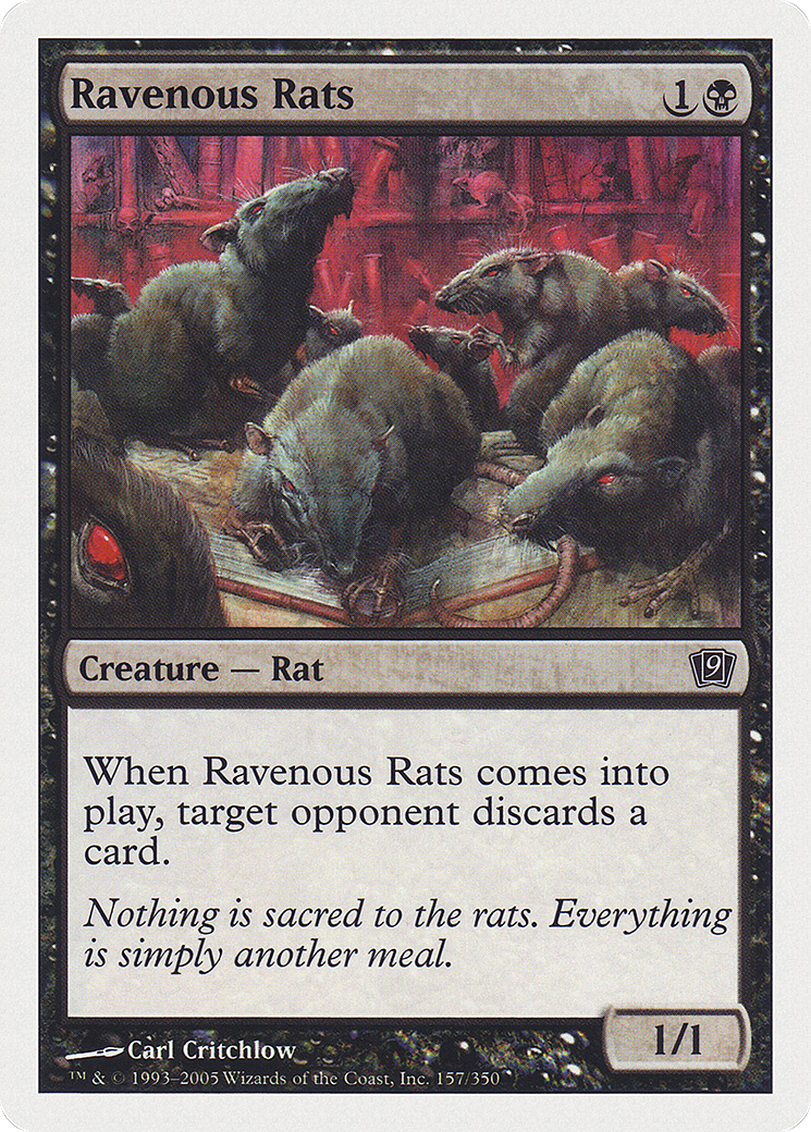 Ravenous Rats (9ED-157) [Ninth Edition] MTG Single Wizards of the Coast
