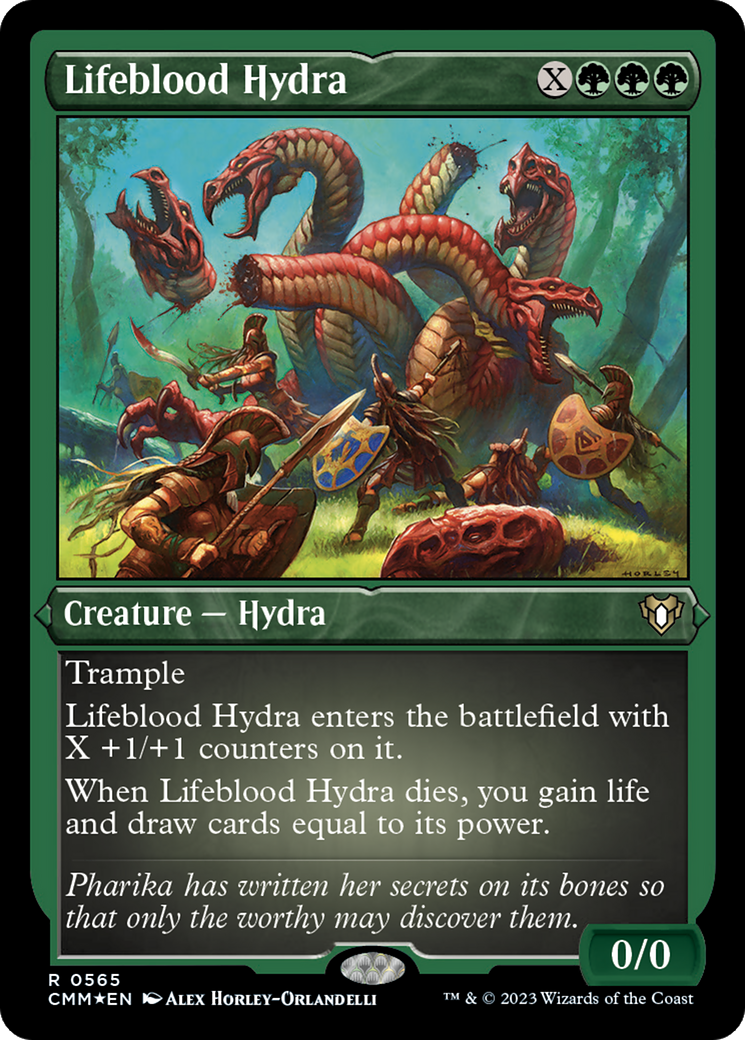 Lifeblood Hydra (CMM-565) [Commander Masters] Etched Foil MTG Single Wizards of the Coast
