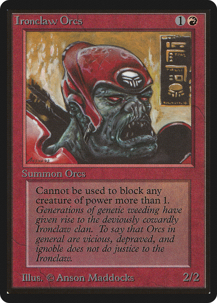 Ironclaw Orcs (LEB-160) [Oldschool] Limited Edition Beta MTG Single Wizards of the Coast