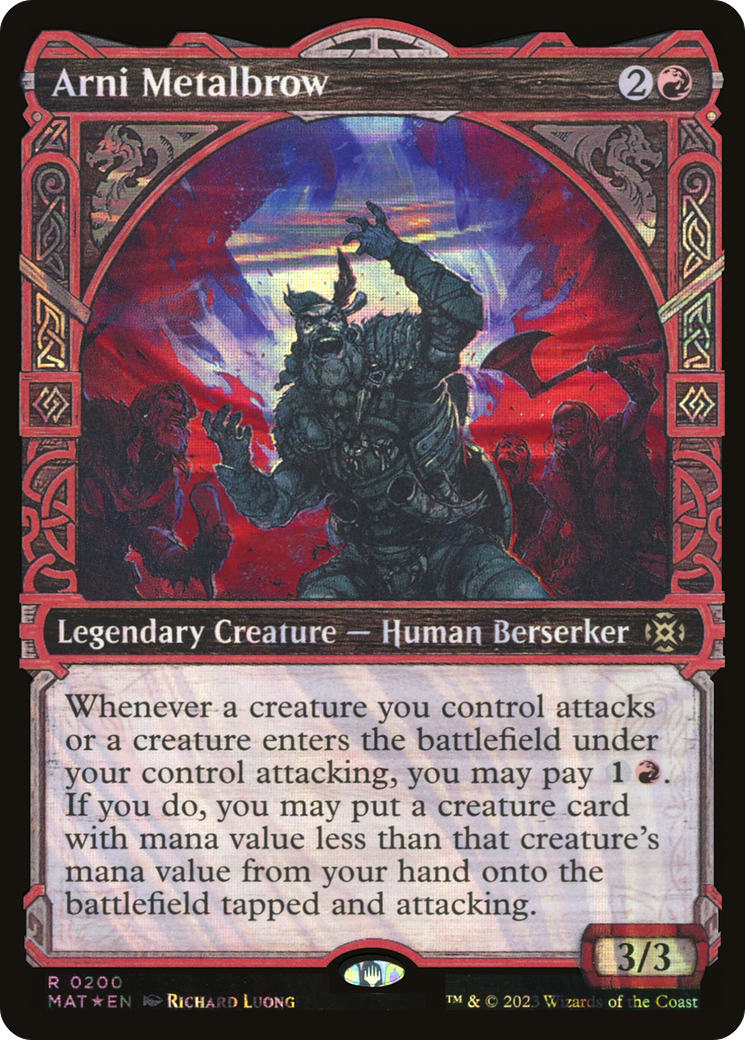 Arni Metalbrow (Halo Foil) (MAT-200) [March of the Machine: The Aftermath] (Showcase) Foil MTG Single Wizards of the Coast