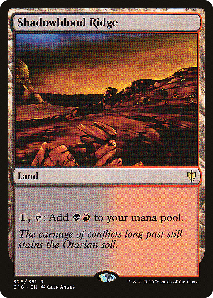 Shadowblood Ridge (C16-325) [Commander 2016] MTG Single Wizards of the Coast