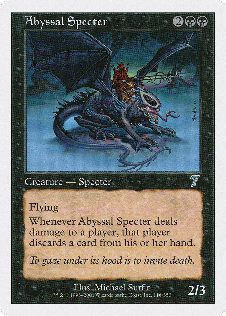 Abyssal Specter (7ED-116) [Seventh Edition] MTG Single Wizards of the Coast