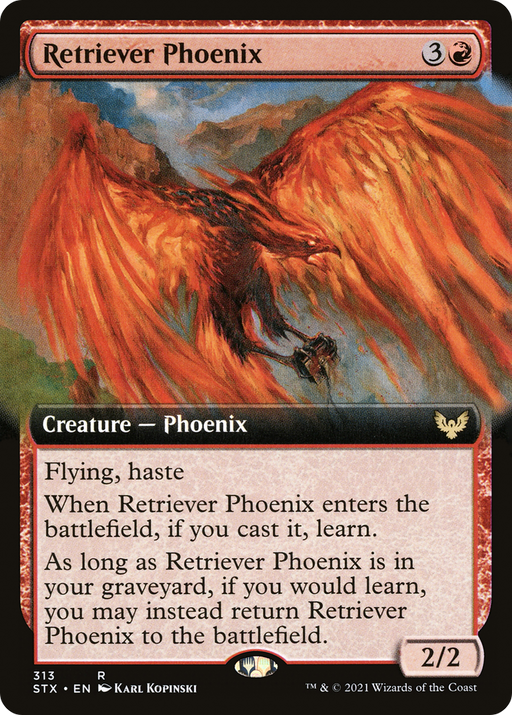 Retriever Phoenix (STX-313) [Strixhaven: School of Mages] (Extended Art) MTG Single Wizards of the Coast
