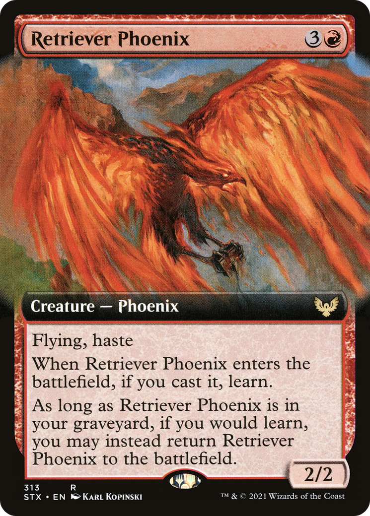 Retriever Phoenix (STX-313) [Strixhaven: School of Mages] (Extended Art) Foil MTG Single Wizards of the Coast