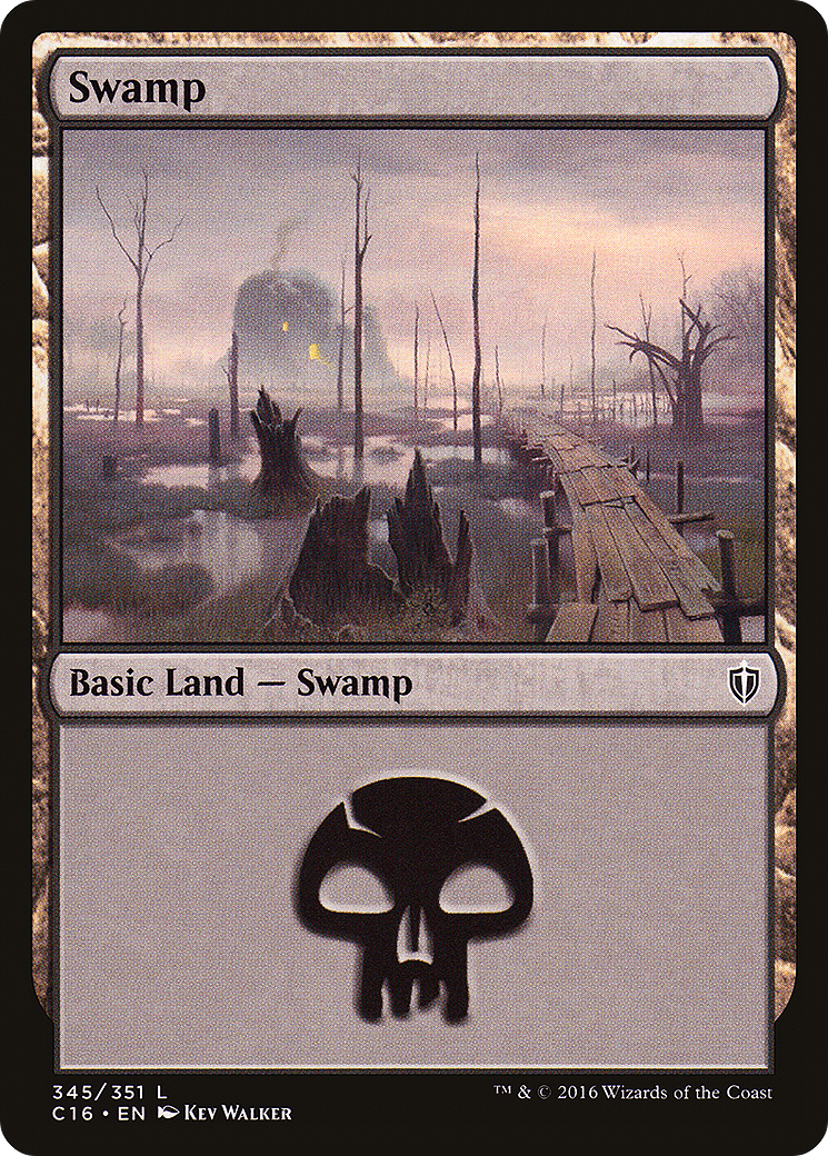 Swamp (345) (C16-345) [Commander 2016] MTG Single Wizards of the Coast
