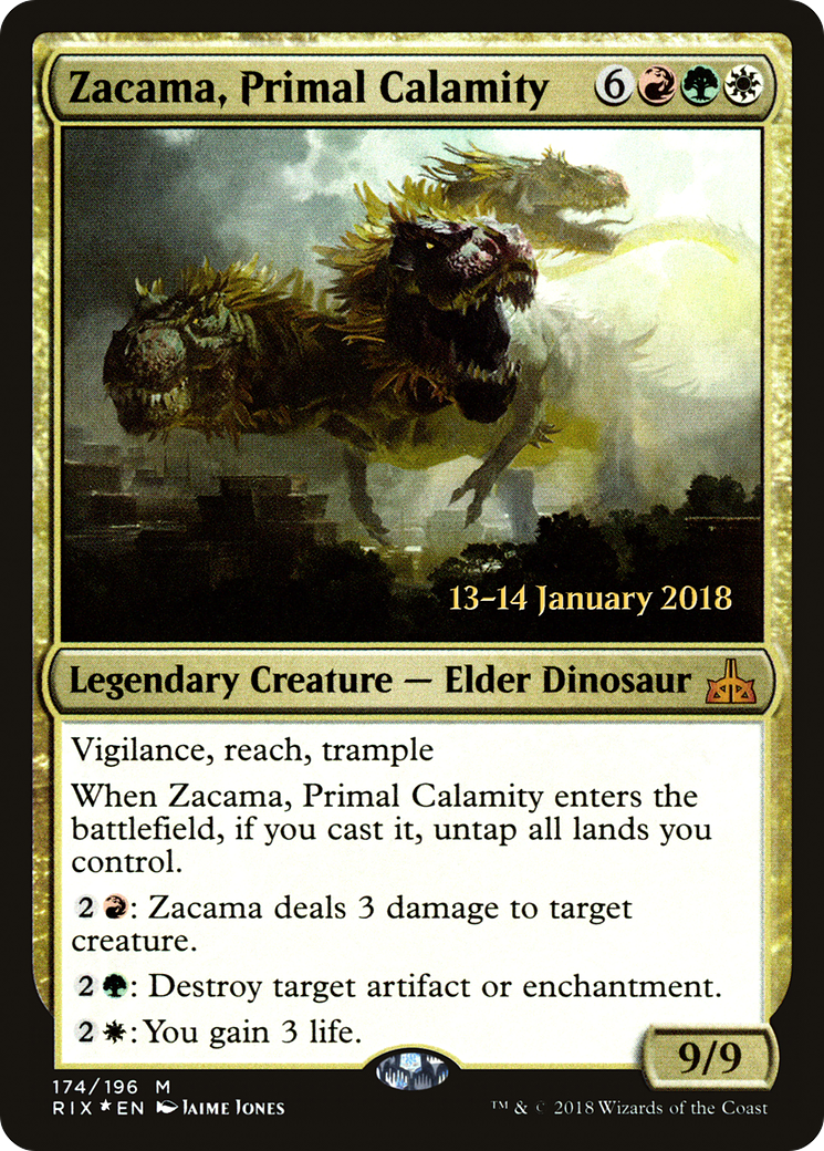 Zacama, Primal Calamity (PRE-174) [Rivals of Ixalan Promos] Foil MTG Single Wizards of the Coast