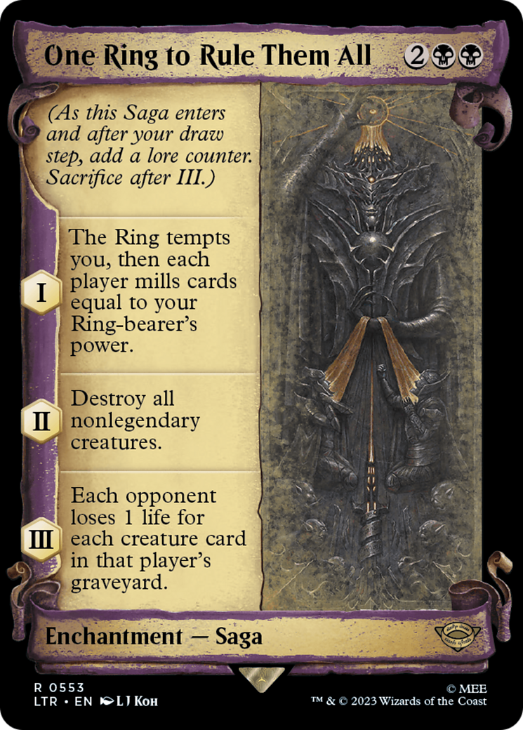 One Ring to Rule Them All (Showcase Scrolls) (LTR-553) [The Lord of the Rings: Tales of Middle-earth] (Showcase) Foil MTG Single Wizards of the Coast