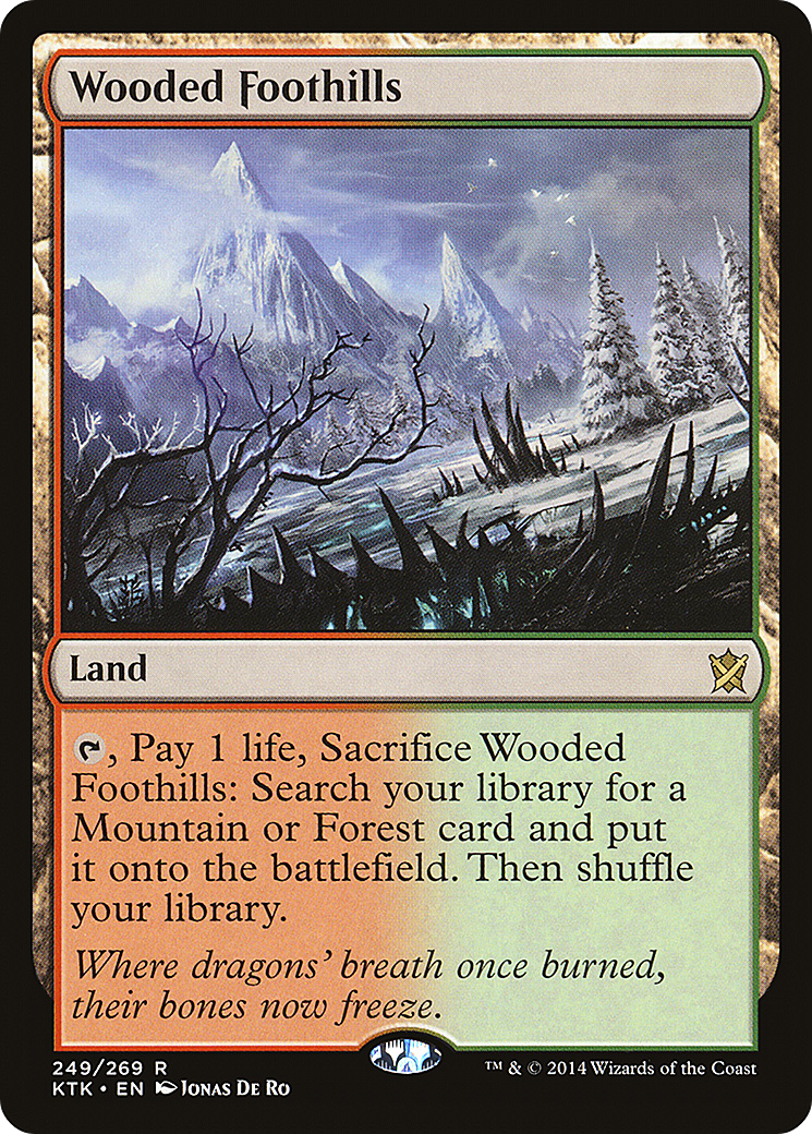 Wooded Foothills (KTK-249) [Khans of Tarkir] Foil MTG Single Wizards of the Coast
