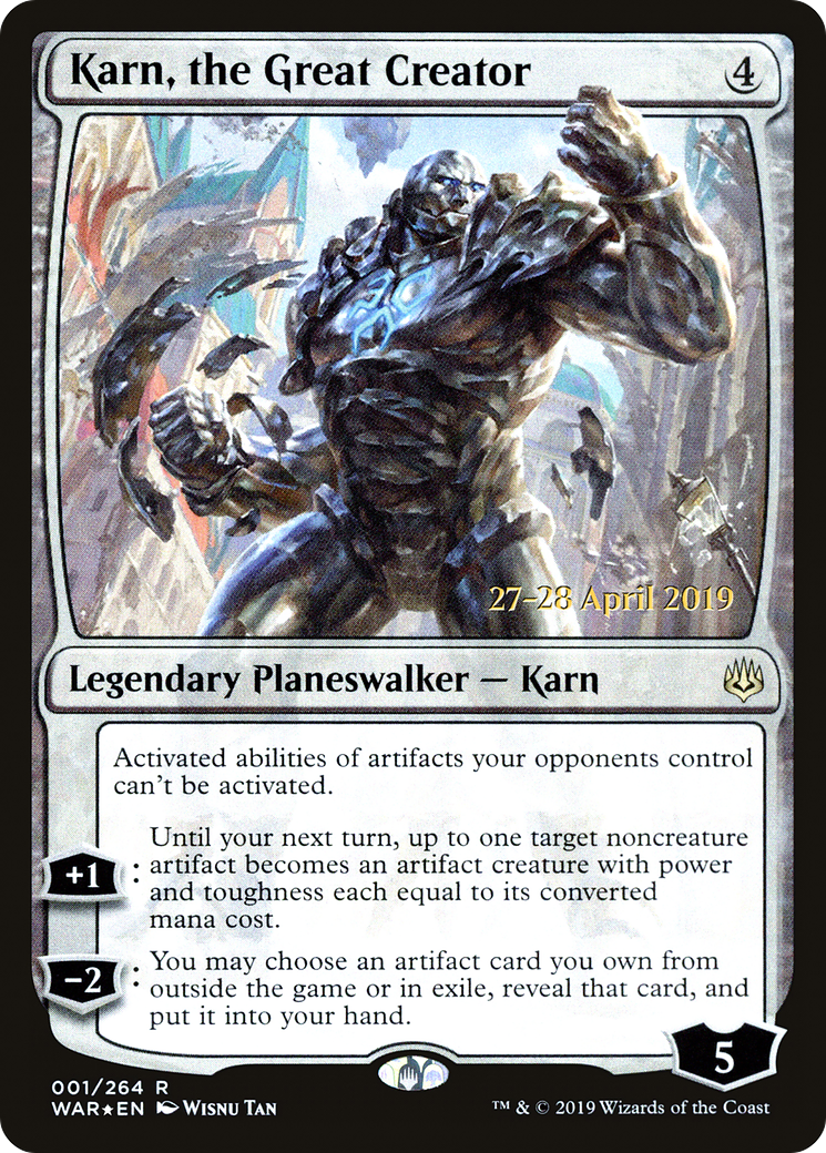 Karn, the Great Creator (PRE-001) [War of the Spark Promos] Foil MTG Single Wizards of the Coast